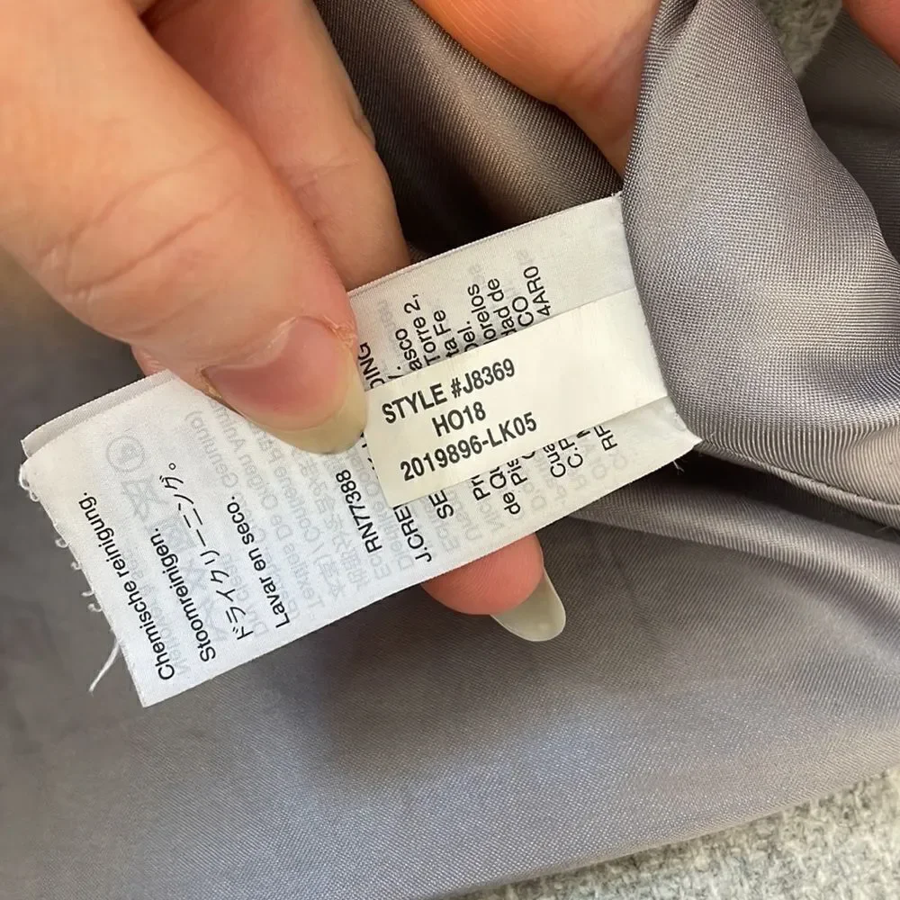 J Crew Chateau Parka Italian Stadium Cloth Grey 2P